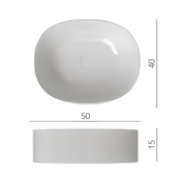 Раковина Scarabeo SKINNY накладная без перелива без отверстий цвет белый 5408