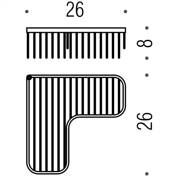 Полочка корзинка COLOMBO DESIGN ANGOLARI B9611 угловая одинарная цвет хром