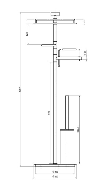 Стойка LANGBERGER BURANO 70781A напольная цвет хром