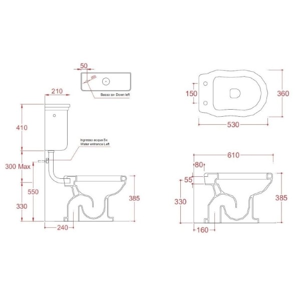 Бачок Artceram Hermitage на средней трубе  цвет белый HEC005 01 00