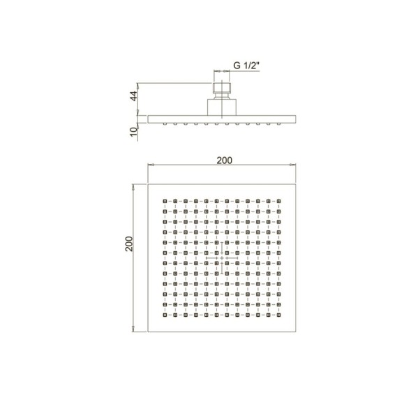 Paini 50CR759TCASQE Верхний душ квадратный 200х200 мм, хром