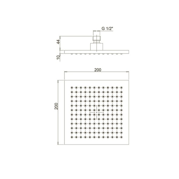 Paini 50CR759TCASQE Верхний душ квадратный 200х200 мм, хром