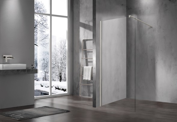 Vincea Душевая перегородка Волк-Ин (Walk-In) VSW-1H110CLBN, 1100*2000, брашированный никель, стекло прозрачное
