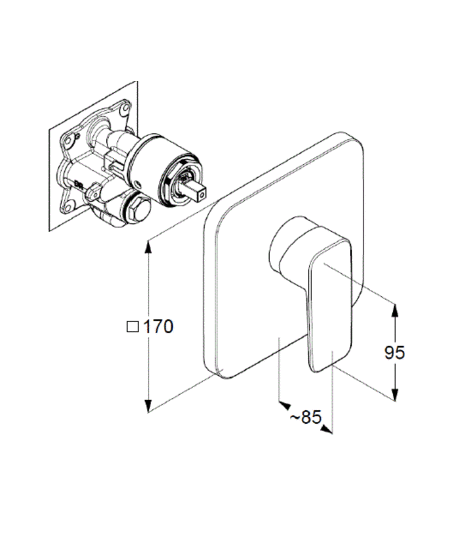 Смеситель KLUDI PURE&amp;STYLE 406550575 для душа встраиваемый внешняя часть