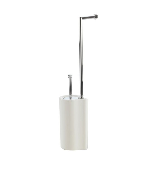 Stil Haus Medea, стойка: бумагодержатель + ерш керам., цвет черный мат. - белая керамика