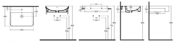Раковина ISVEA Sott'Aqua накладная ШГВ 590*490*163 отверстия для смесителя 1 цвет белый 10SQ51058