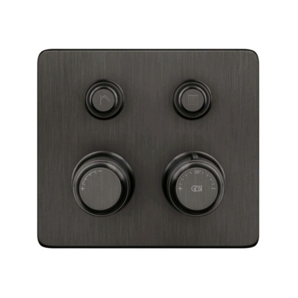 Gessi Смеситель для душа, Hi Fi Eclectic, на 2 потребителя, цвет Черный брашированный металл  65232#707