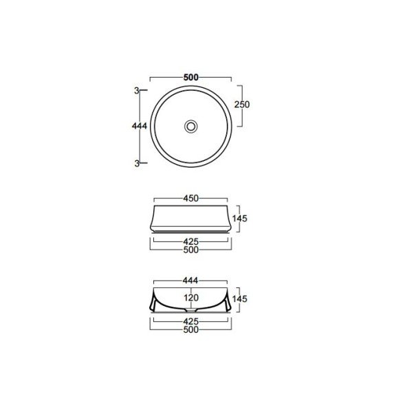 Раковина SIMAS SHARP накладная без отверстий цвет белый SH01