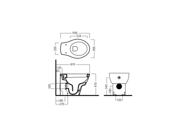 Унитаз HATRIA NIDO YXBW01 напольный слив универсальный цвет белый