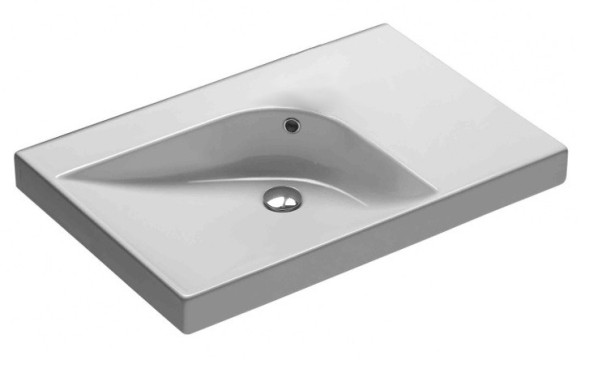 Раковина HATRIA GRANDANGOLO YXNS01 накладная или на тумбу без отверстия с переливом цвет белый