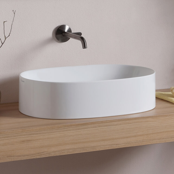 Раковина Scarabeo SKINNY накладная без перелива без отверстий цвет белый 5409