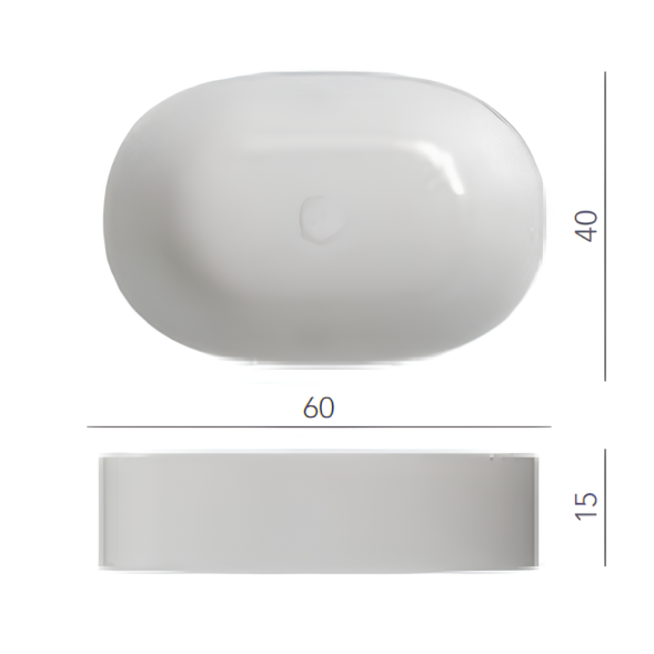 Раковина Scarabeo SKINNY накладная без перелива без отверстий цвет белый 5409