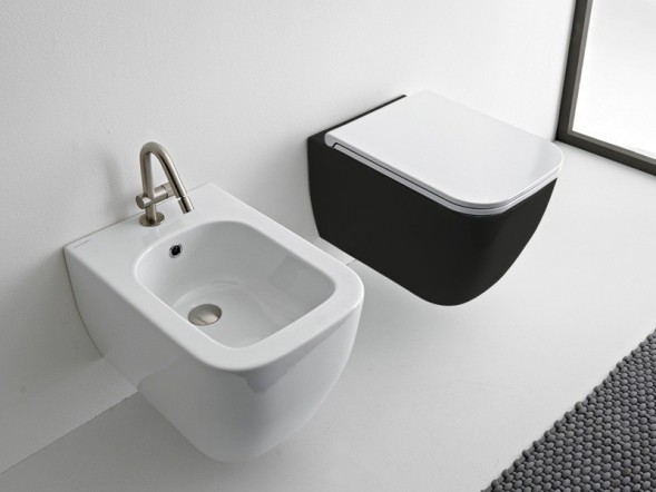 Унитаз Scarabeo TEOREMA 2.0 подвесной безободковый цвет лава матовая с антибактериальным и грязеотталкивающим покрытием BIOKER 5126/TW 37 BK