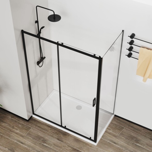 Vincea Душевой уголок Сити (City) VSR-5CT9012CLB, 1200*900, черный, стекло прозрачное