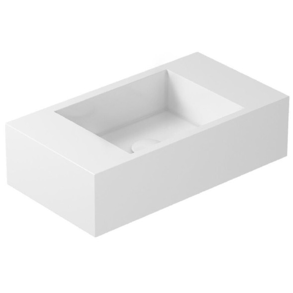 Раковина GALASSIA PLUS DESIGN 6035 накладная без отверстий с переливом цвет белый глянцевый