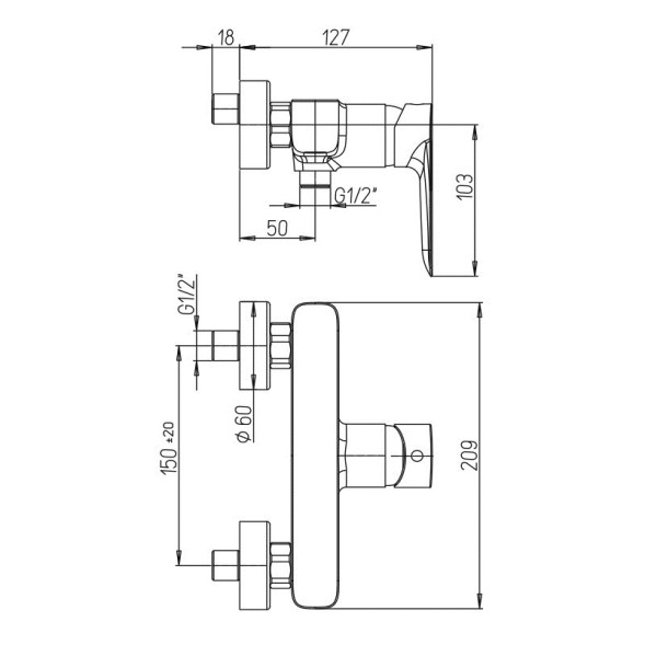 Paini 09YO511 Смеситель для душа Нове , чёрный