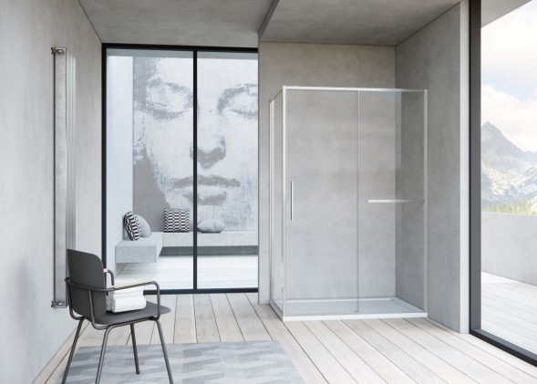 Vincea Душевой уголок Слим Софт (Slim Soft) VSR-1SS9012CLBN, 1200*900, брашированный никель, стекло прозрачное