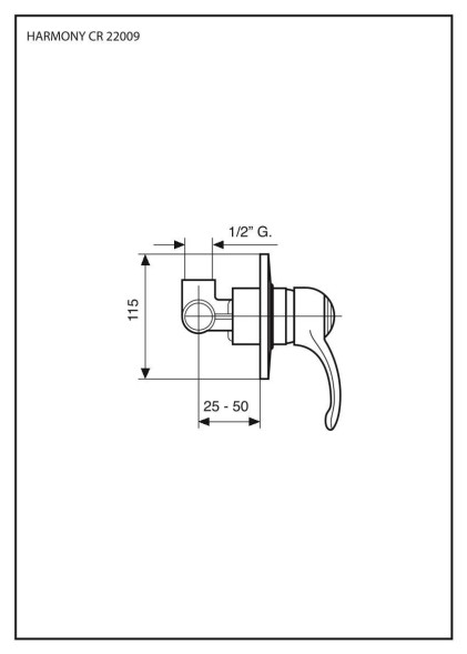 Emmevi Harmony, однорычажный встраиваемый смеситель для душа, цвет белый-хром 22009/BC