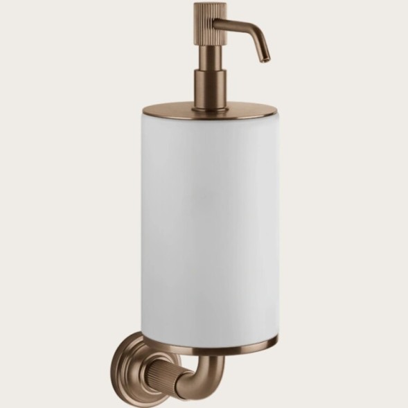 Gessi Дозатор для жидкого мыла, VENTI20, шгв 75*136*254, цвет дозатора брашированный никель  белый  65413#149
