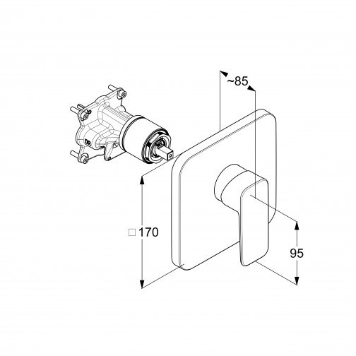 Смеситель KLUDI PURE&amp;STYLE 406553975 для душа встраиваемый внешняя часть