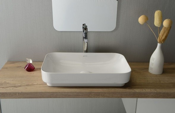 Раковина ISVEA Sott'Aqua накладная ШГВ 600*380*120 отверстия для смесителя отсутствуют цвет белый глянцевый 10SQ50060