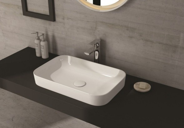 Раковина ISVEA Sott'Aqua накладная ШГВ 600*380*120 отверстия для смесителя отсутствуют цвет белый глянцевый 10SQ50060