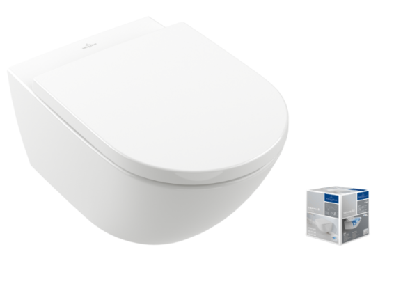 Villeroy&amp;Boch Унитаз, Subway 3.0, подвесной, шгв 370*560*360, CeramicPlus, цвет унитаза-альпийский белый, комбинированая упаковка 4670TSR1