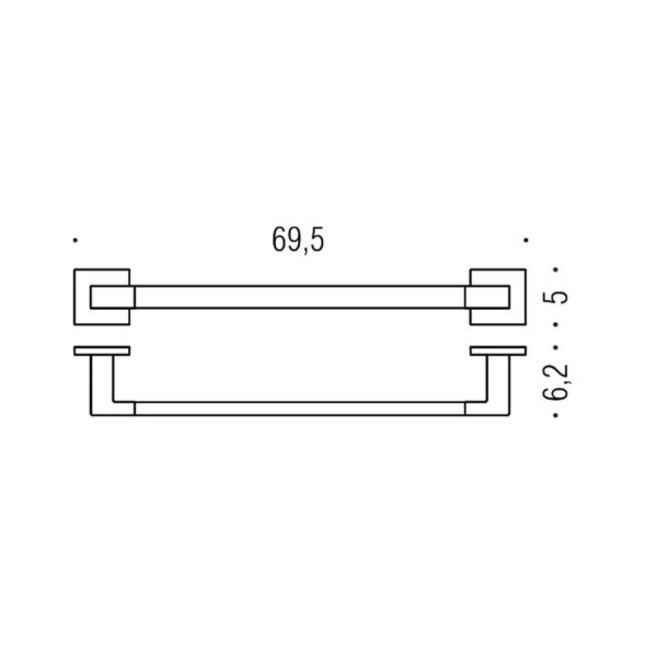 Полотенцедержатель COLOMBO DESIGN BASICQ B3711.NM широкий цвет черный матовый