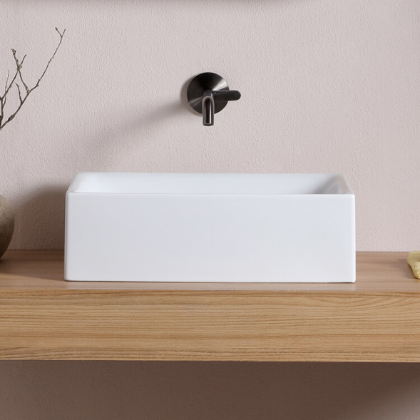 Раковина Scarabeo SKINNY накладная без перелива без отверстий цвет белый 5413