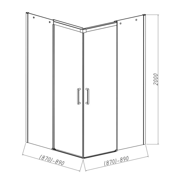 Vincea Душевой уголок Дайс (Dice) VSS-4D900CL, 900*900, хром, стекло прозрачное