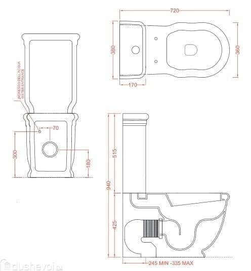 Бачок Artceram Hermitage цвет черный  HEC009 03 00