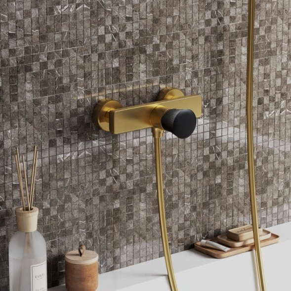 Paini 18PJ511PZ Смеситель для душа Домус , брашированные золото/чёрный