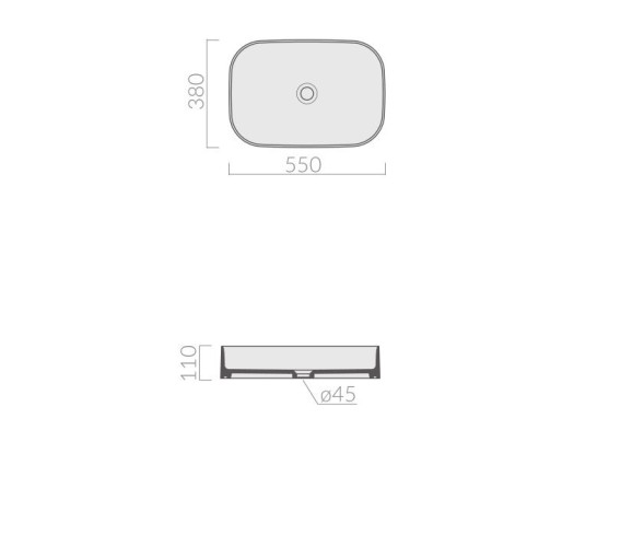 Раковина GALASSIA SMART B 7402 GM накладная без отверстий без перелива цвет серый матовый