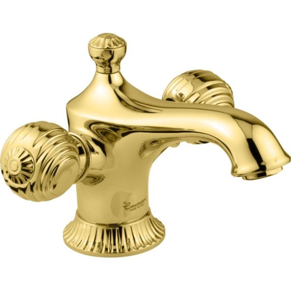 Emmevi The One Cloe, смеситель с донным клапаном для раковины. Металлические ручки, цвет золото 98003/OR