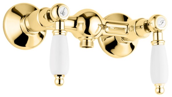 Emmevi Deco Ceramic, двухрычажный смеситель для душа, без набора для душа, золото 121002/OR