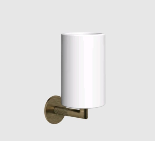 Gessi Стакан, Anello, шгв 75*107*171, цвет стакана  белый, цвет держателя  латунь  63707#710