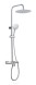 AQG WIND BLU RD, душевая колонна регул. по высоте 95-150 см: с изливом, термостатом и круглым верхним душем 25 см, цвет хром