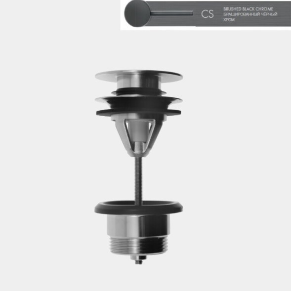 Донный клапан, Fima Carlo Frattini, Complementi Bagno, универсальный, 1 1/4", цвет-хром черный брашированный