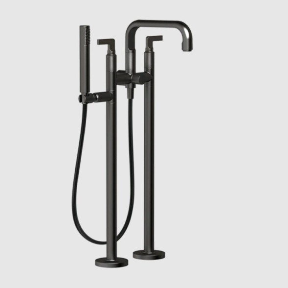 Gessi Смеситель для ванны и душа, Inciso, напольный, цвет Черный брашированный металл  58029#707
