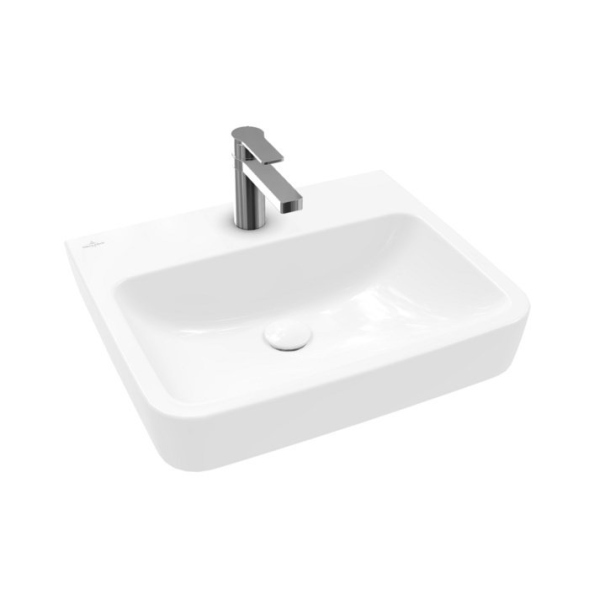 Villeroy&amp;Boch Раковина, O.Novo, шгв 550*460*125, отверстия для смесителя-1 сквозное, 2 промаркированных, AntiBac, цвет-альпийский белый 4A415501