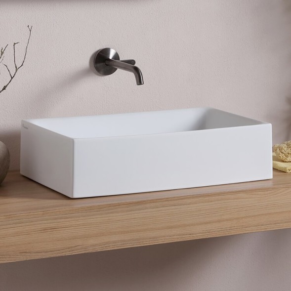 Раковина Scarabeo SKINNY накладная без перелива без отверстий цвет белый 5414