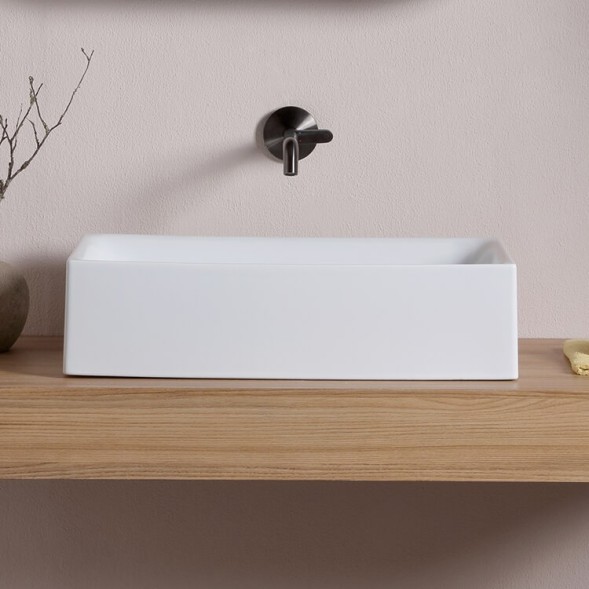 Раковина Scarabeo SKINNY накладная без перелива без отверстий цвет белый 5414