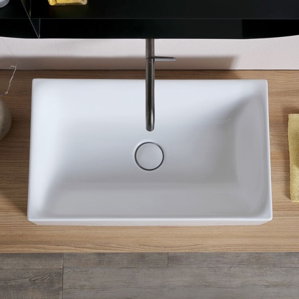 Раковина Scarabeo SKINNY накладная без перелива без отверстий цвет белый 5414