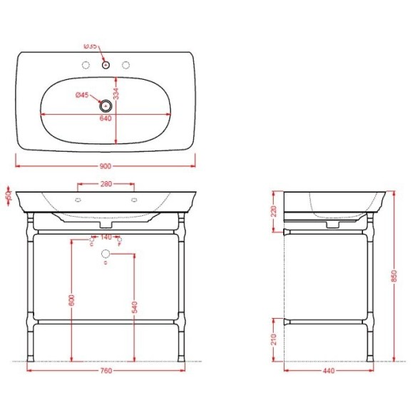 Консоль Artceram Civitas металлическая для раковины цвет хром CIA008 71