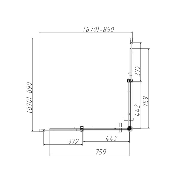 Vincea Душевой уголок Дайс (Dice) VSS-4D900CLB, 900*900, черный, стекло прозрачное