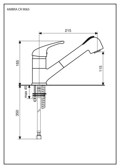 Emmevi Ambra, смеситель с вытяжным изливом для кухни, цвет хром 9065/CR