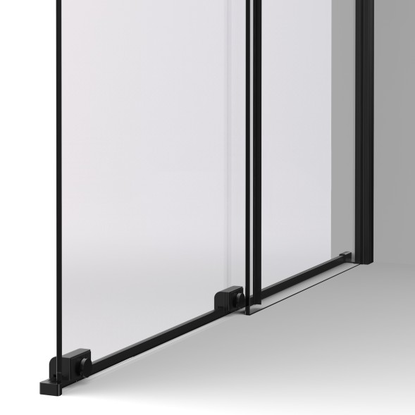 Vincea Душевая перегородка Волк-Ин (Walk-In) VSW-1WSL120CGB, 1200*2000, черный матовый, стекло тонированное