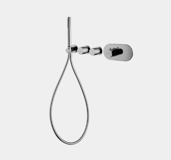 Смеситель для душа, Fima Carlo Frattini, Fimatherm, на 2 потребителя, цвет-черный матовый F3188X2NS