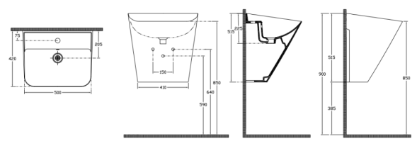Раковина ISVEA Sott'Aqua подвесная ШГВ 500*420*515 отверстия для смесителя 1 цвет белый 10SQ37002
