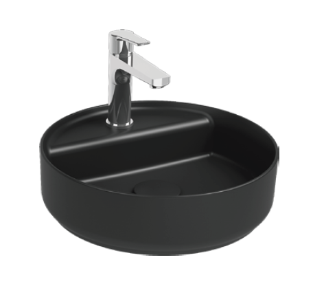 Раковина накладная ISVEA Infinity 42 круглая 42см, с отверстием под смеситель цвет черный матовый 10NF65042-2N